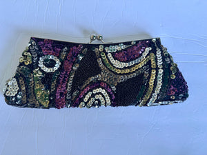 Vintage VECCELI ITALY Sequined Beaded Evening Bag