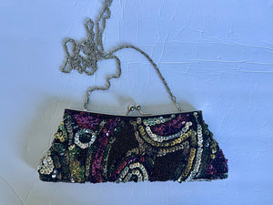 Vintage VECCELI ITALY Sequined Beaded Evening Bag