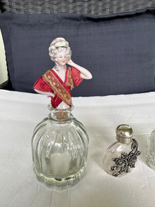 Vintage Miniature Perfume Bottles Marie Antoinette and Flowers Bouquet set of 3