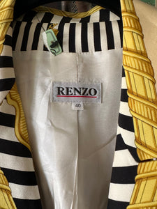 Kenzo Baroque Style 100% Silk Long Blazer Original 1990s