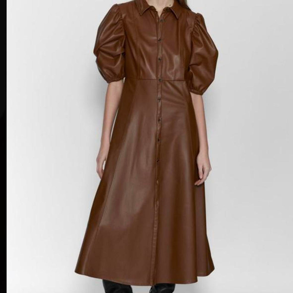 brown faux leather dress zara NWT Faux Leather Maroon Asymmetric Mini Dress Red Size XS - $81 New With Tags