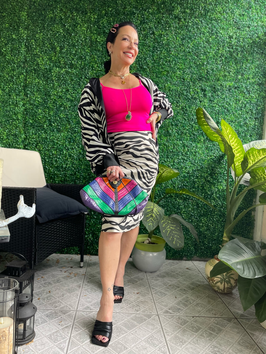 1980S double face zebra safari bomber jacket slouchy Windbreaker