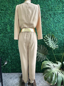 New Alonso Paris Milan New York Beige Long jumpsuit made in Italy