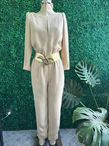 New Alonso Paris Milan New York Beige Long jumpsuit made in Italy