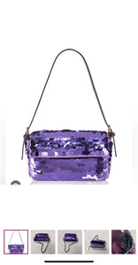 NWT Aqua Sequin Shoulder Bag - 100% Exclusive Bloomingdale’s