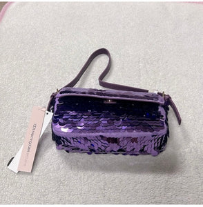 NWT Aqua Sequin Shoulder Bag - 100% Exclusive Bloomingdale’s