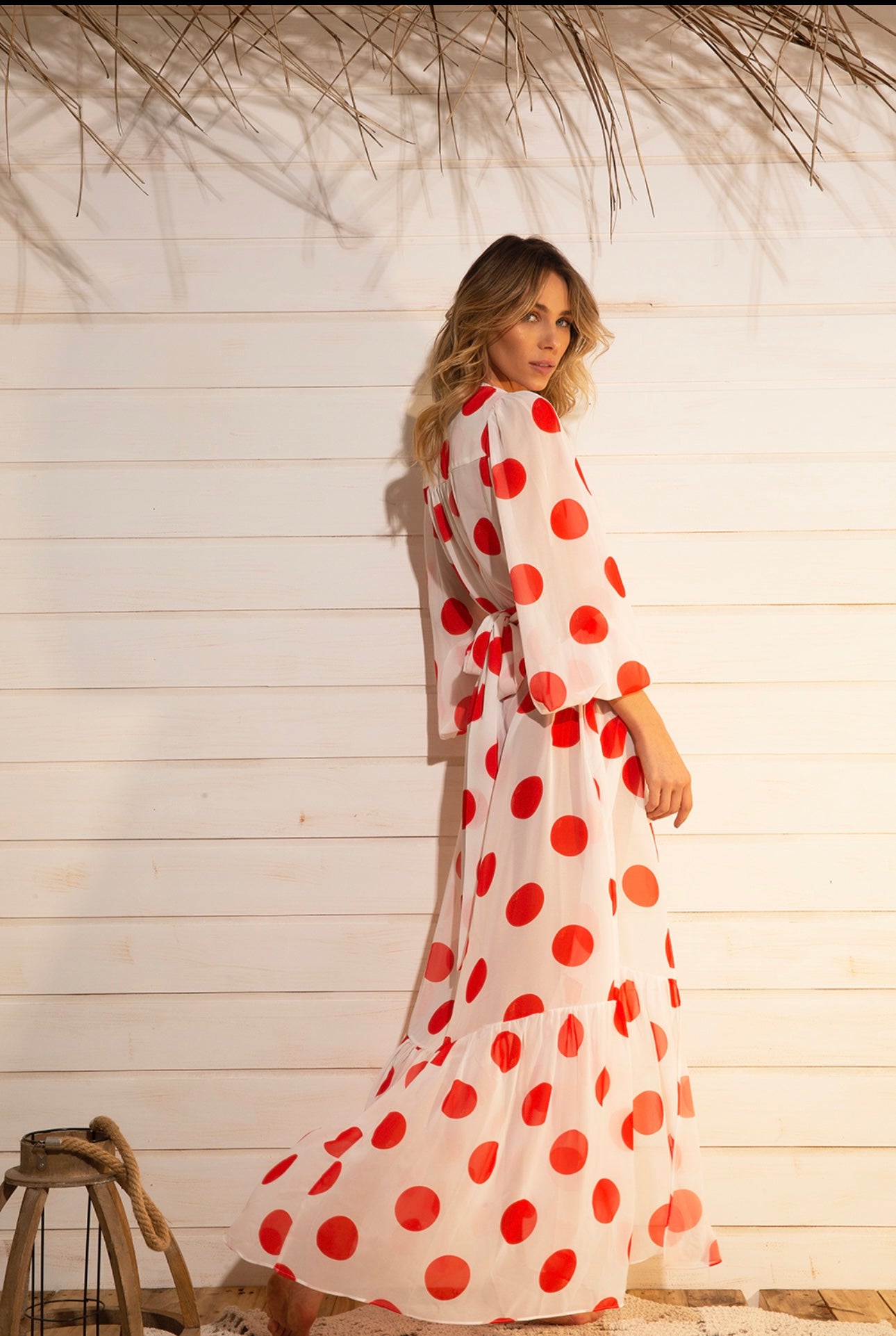 Lucy Polka Dot Long Cover Up Dress size M