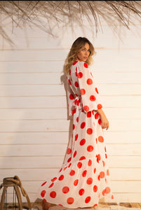 Lucy Polka Dot Long Cover Up Dress size M