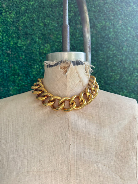 Michael Kors statement gold chunky choker necklace and bracelet