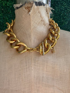 Michael Kors statement gold chunky choker necklace and bracelet set