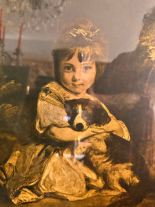 Romanticism Joshua Reynolds Print Miss Bowles and her Dog Gold wall mirror frame