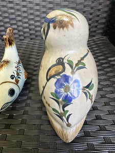 Vintage Tonala Mexico Ceramic Fish and Owl Poterry Decorative Ceramic Set