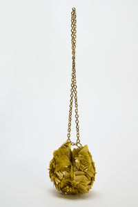 ZARA NWT SS24 BEADED SHOULDER BAG GREEN FLOWERS 6247/410