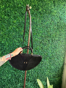 80s Extravagant bag in black leather by the Italian brand Roda Style