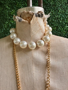 Baroque Big Pearl Necklace Choker Fashion /VINTAGE FRANCISCAN DESERT ROSE PATTERN DINNERWARE