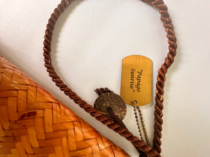 Vintage Mister Ernest Woven Straw Wicker Handbag – Philippines Artisan Design with Agate Stone, Feathers & Cabochons