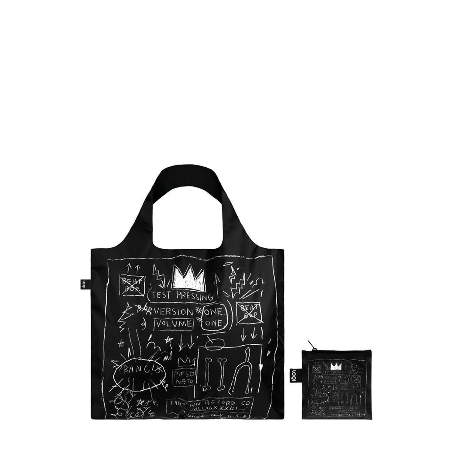 LOQI MUSEUM COLLECTION RECORD-SIZE TOTE BAG JEAN MICHEL BASQUIAT, CROWN brand new