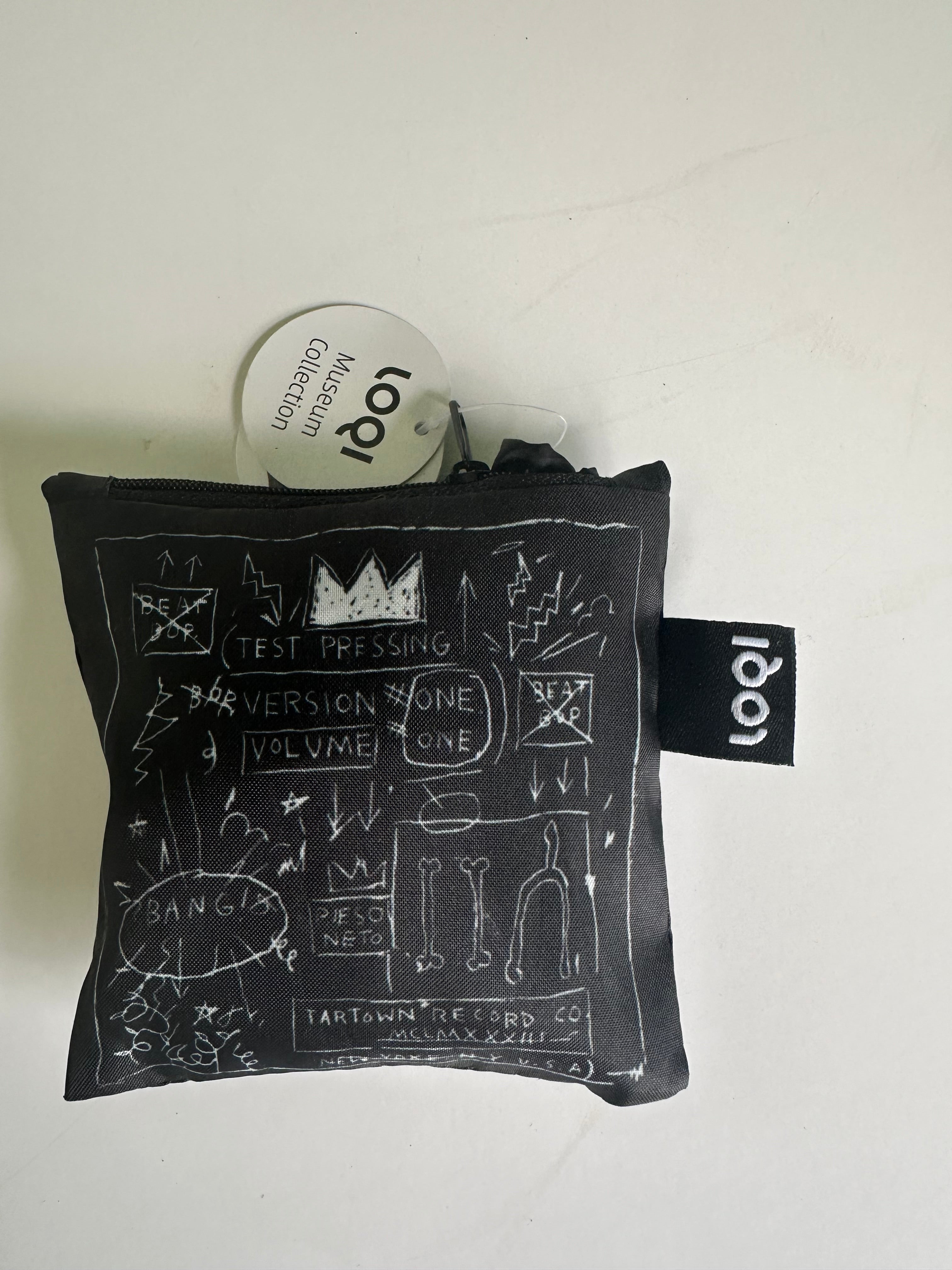 LOQI MUSEUM COLLECTION RECORD-SIZE TOTE BAG JEAN MICHEL BASQUIAT, CROWN brand new