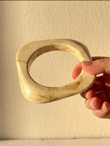 New Deadstock Vintage Chunky Thick Resin Acrylic Smudging Bangles Geometric Irregular Bracelets set of 5