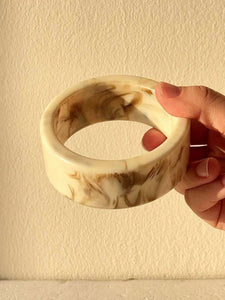 New Deadstock Vintage Chunky Thick Resin Acrylic Smudging Bangles Geometric Irregular Bracelets set of 5