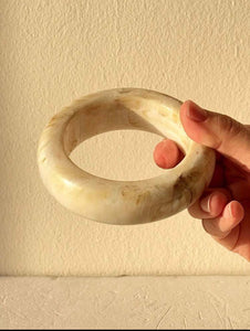New Deadstock Vintage Chunky Thick Resin Acrylic Smudging Bangles Geometric Irregular Bracelets set of 5