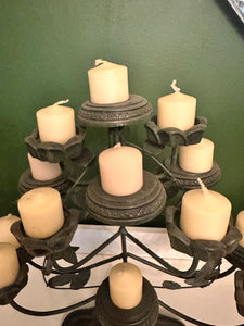 Vintage Metal Green Candelabra 13 Candle Holder Mantel Fireplace Centerpiece