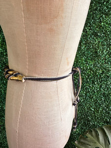 Vintage Boho Navy Gold Silver Rope Twisted Twist
