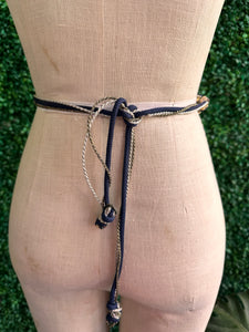 Vintage Boho Navy Gold Silver Rope Twisted Twist