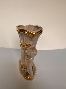 Japan Ceramic VASE Cherubs Gold Garland Angels ART POTTERY