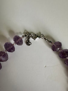 Lavender Amethyst Faceted Round Necklace with Sterling Silver Trigger Clasp