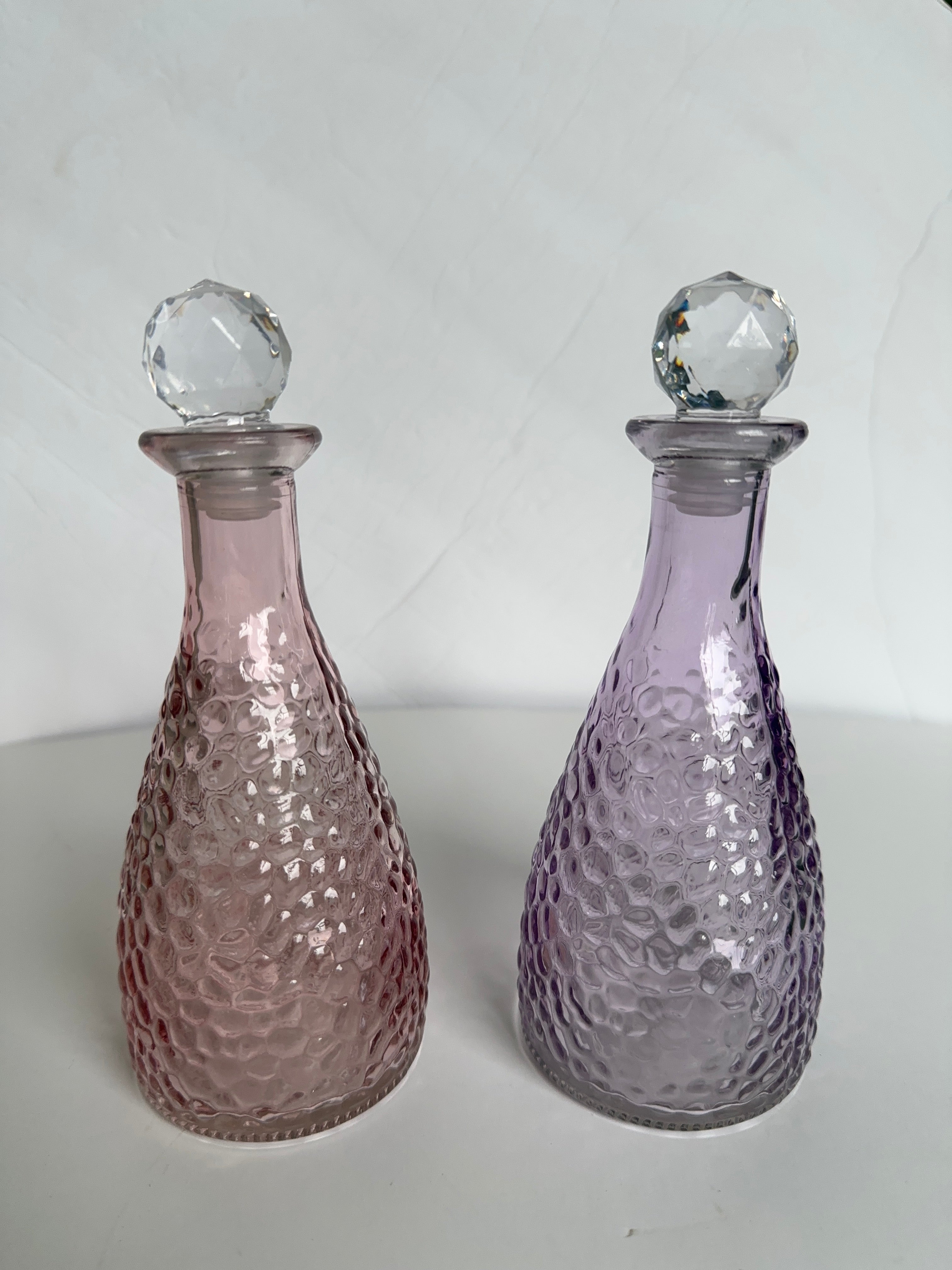 Moon Water bottle jar pink and purple set vanity decor