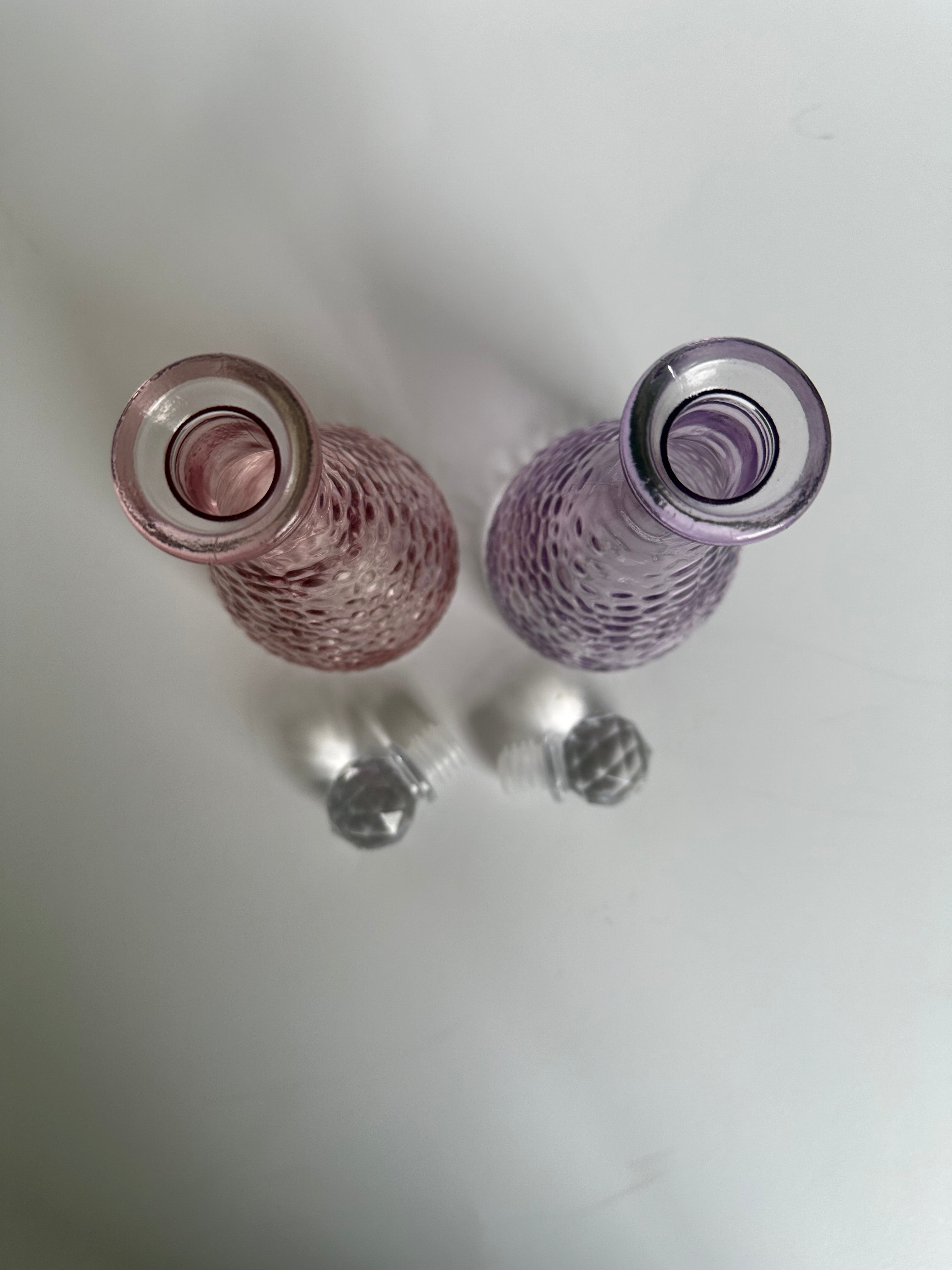 Moon Water bottle jar pink and purple set vanity decor