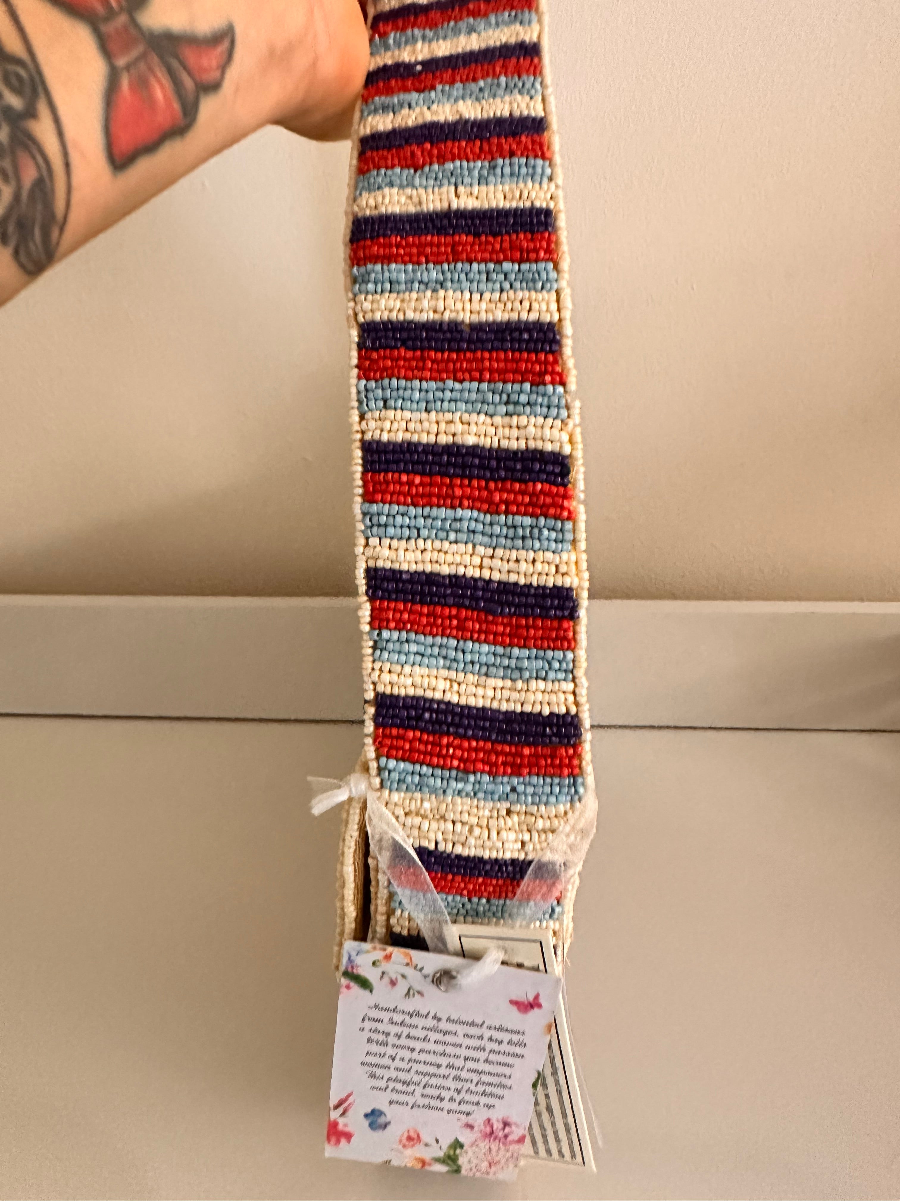 NWT Beaded Travel Patches Baguette Shoulder Bag Viral TikTok Purse