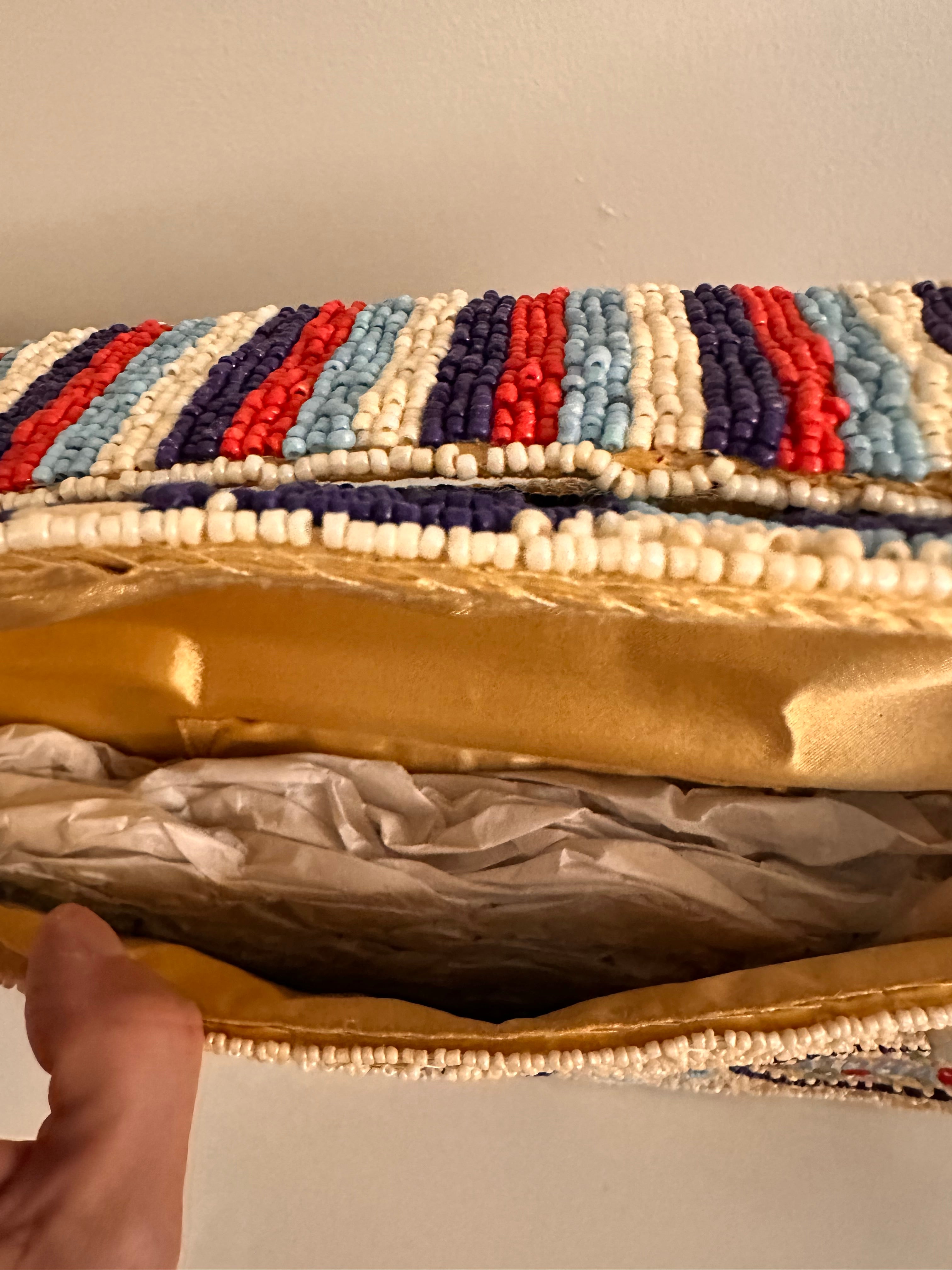 NWT Beaded Travel Patches Baguette Shoulder Bag Viral TikTok Purse