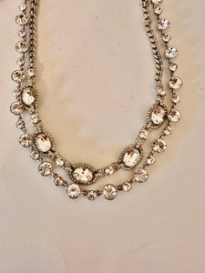Givenchy Silvertone Swarovski Crystal Necklace Choker & Earrings Set New without Tags