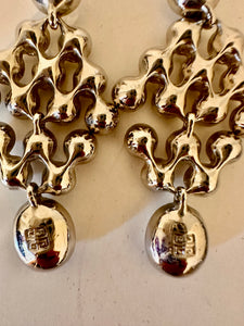 Givenchy Silvertone Swarovski Crystal Necklace Choker & Earrings Set New without Tags