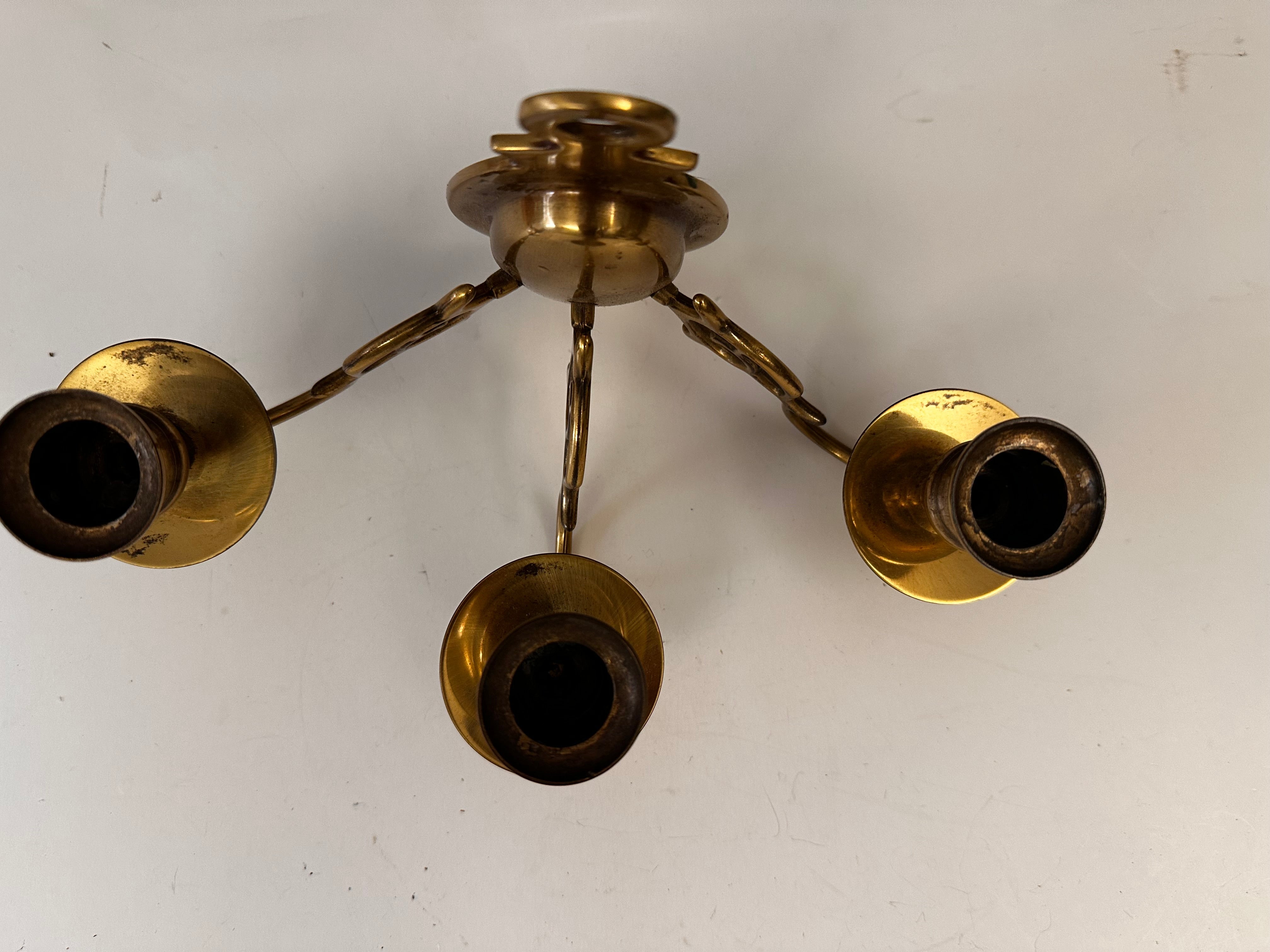 2 Vintage Brass Wall Sconce Candle Holder and Wall Mirror with Candle Holder