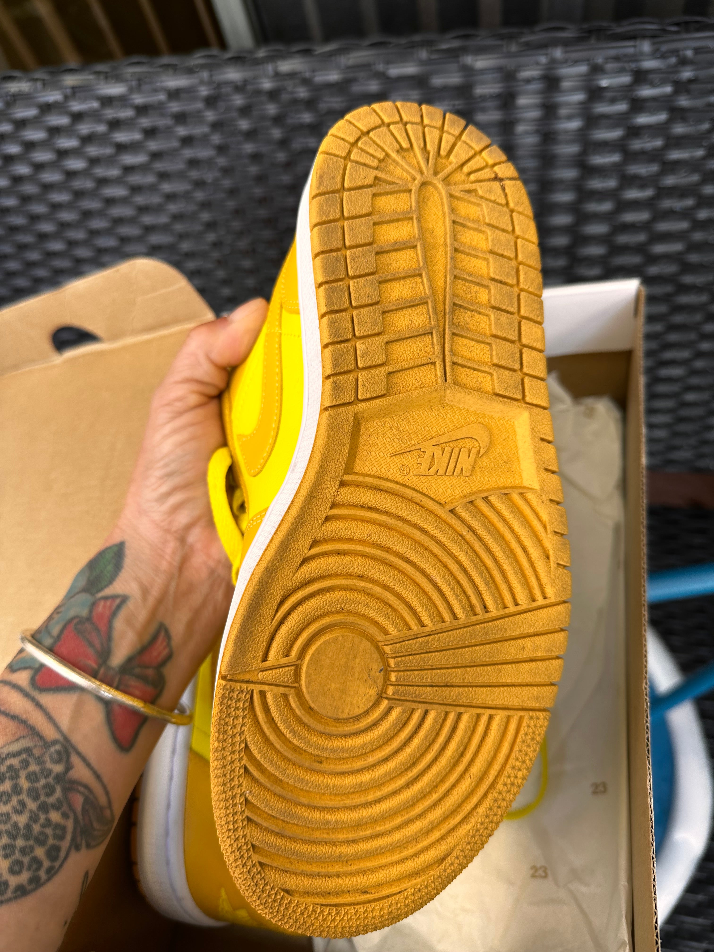 Jordan 1 Low Yellow Strike (Women's) Size: US W 7W
