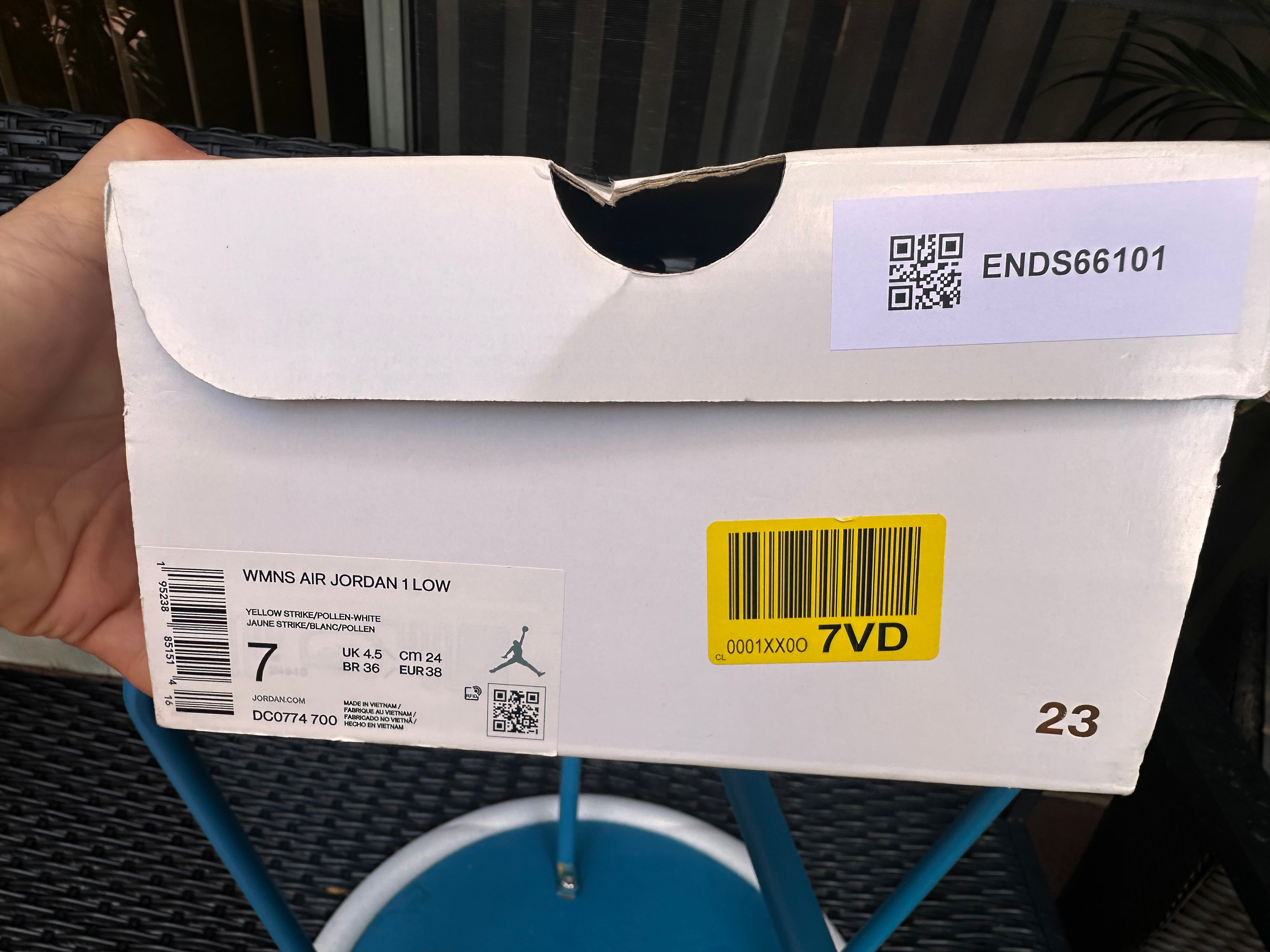 Jordan 1 Low Yellow Strike (Women's) Size: US W 7W