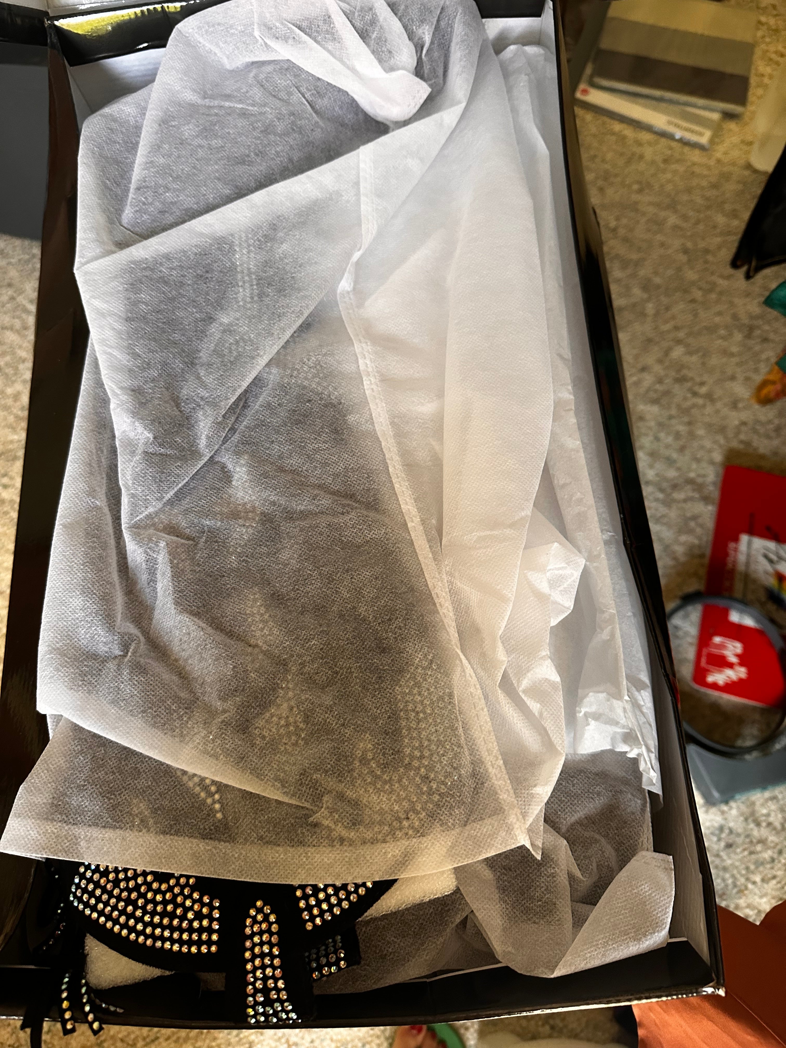 NASTY GAL New In Box Nasty Gal Black Studded Diamante Suede Cowboy Fringe Boots size 7