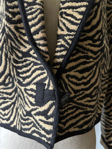 Vintage Zebra Tapestry Cropped Jacket Flashback