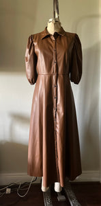 Zara Brown Faux Leather Midi Secretary Dress Large Sheath Dress Cougar Vintage Shop Zara Brown Faux Leather Midi Secretary Dress Large Sheath Dress Cougar Vintage Shop