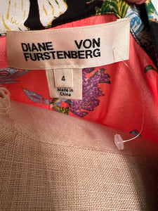 Diane Von Furstenberg Multicolor asymmetrical Printed Silk Blouse M