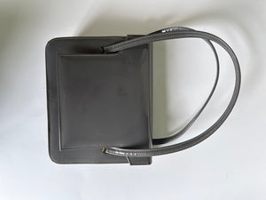 Vintage Mr. Bonhomme Mod Gray Patent Leather Top Handle Handbag