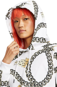 NIKE SPORTSWEAR White ICON CLASH CROPPED HOODIE S