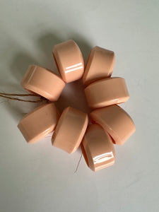 LUCITE PEACH NAPKIN Large RINGS SET OF 8 VINTAGE