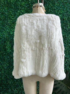 FUR RABBIT Snow White Cape Poncho