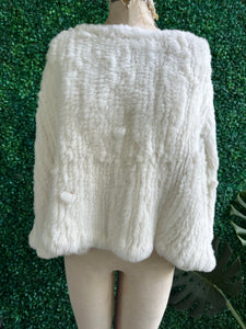 FUR RABBIT Snow White Cape Poncho