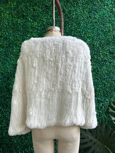 FUR RABBIT Snow White Cape Poncho