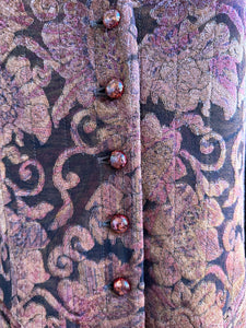 Vintage 90s Carlisle Copper Velvet Brocade Jackard Jacket Upholstery